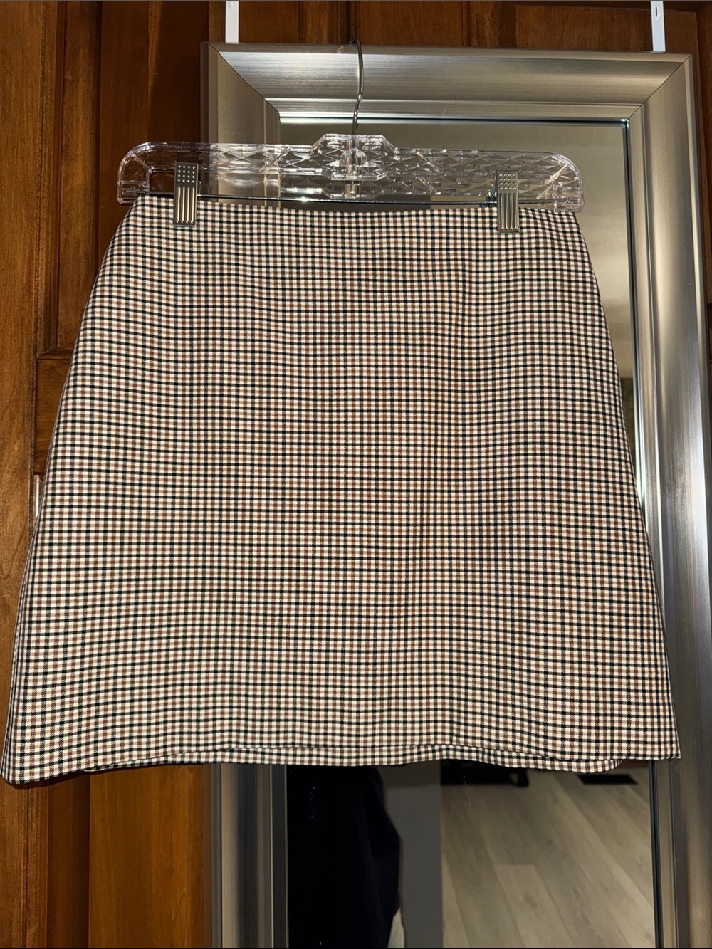 Classic Check Mini Skirt - Black & White & Tan